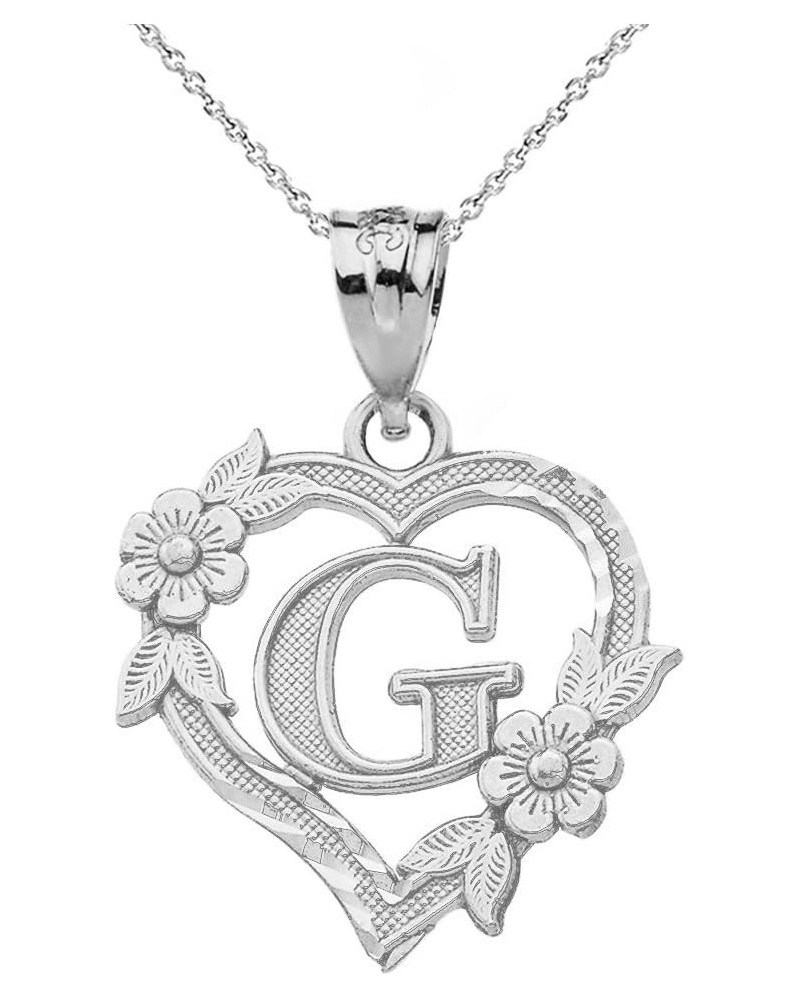 Sterling Silver Initial Heart Pendant for Women 22.0 Inches G $24.18 Necklaces