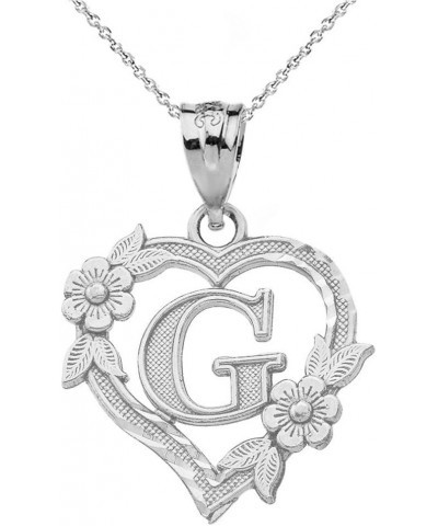 Sterling Silver Initial Heart Pendant for Women 22.0 Inches G $24.18 Necklaces