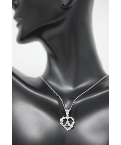 Sterling Silver Initial Heart Pendant for Women 22.0 Inches G $24.18 Necklaces