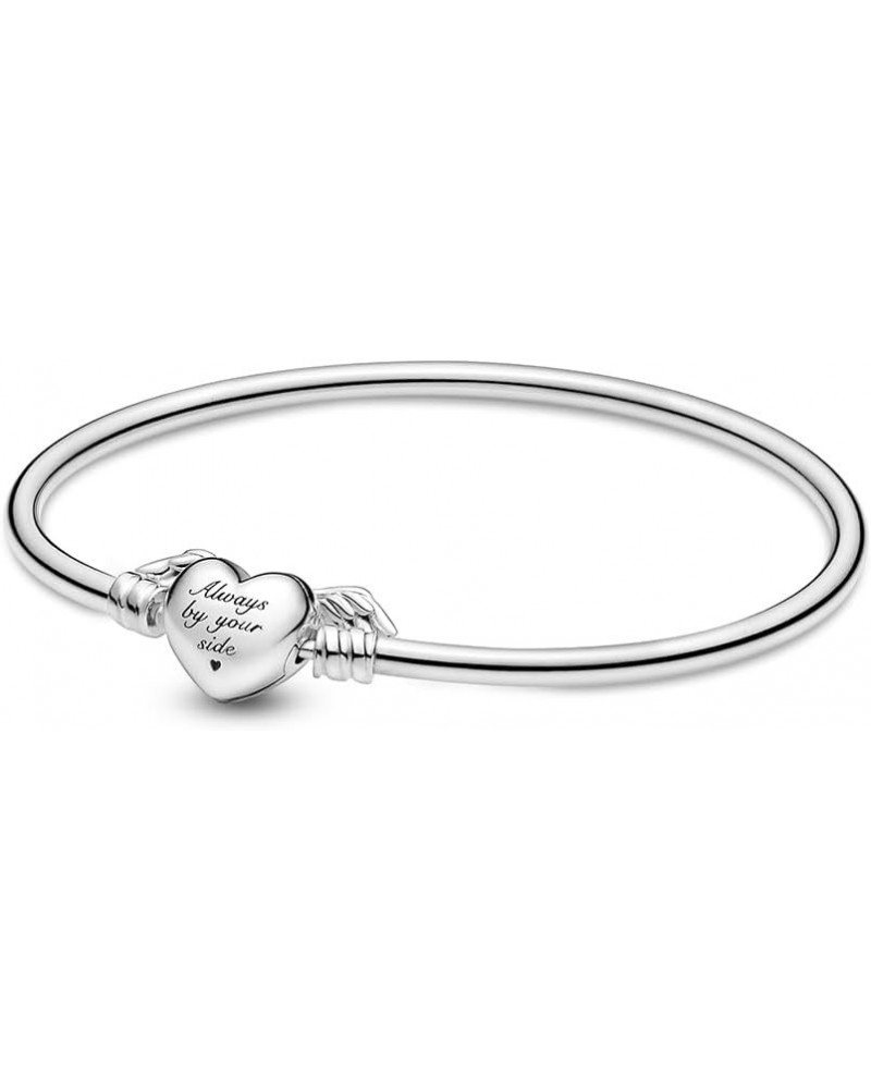 Moments Winged Heart Bangle - Compatible Moments Charms - Sterling Silver Bracelet for Women - Gift for Her - With Gift Box 8...