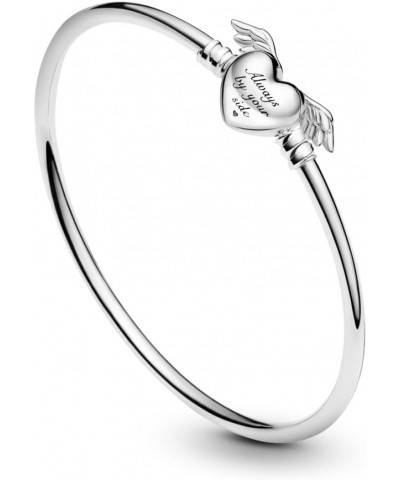 Moments Winged Heart Bangle - Compatible Moments Charms - Sterling Silver Bracelet for Women - Gift for Her - With Gift Box 8...