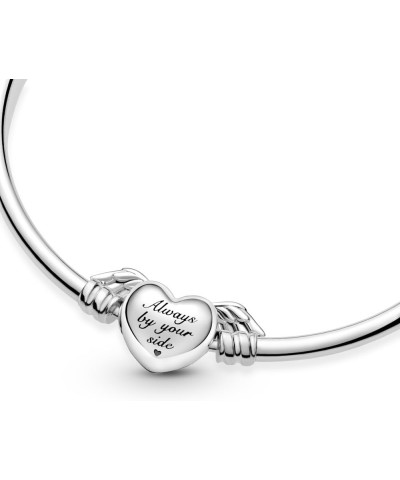 Moments Winged Heart Bangle - Compatible Moments Charms - Sterling Silver Bracelet for Women - Gift for Her - With Gift Box 8...