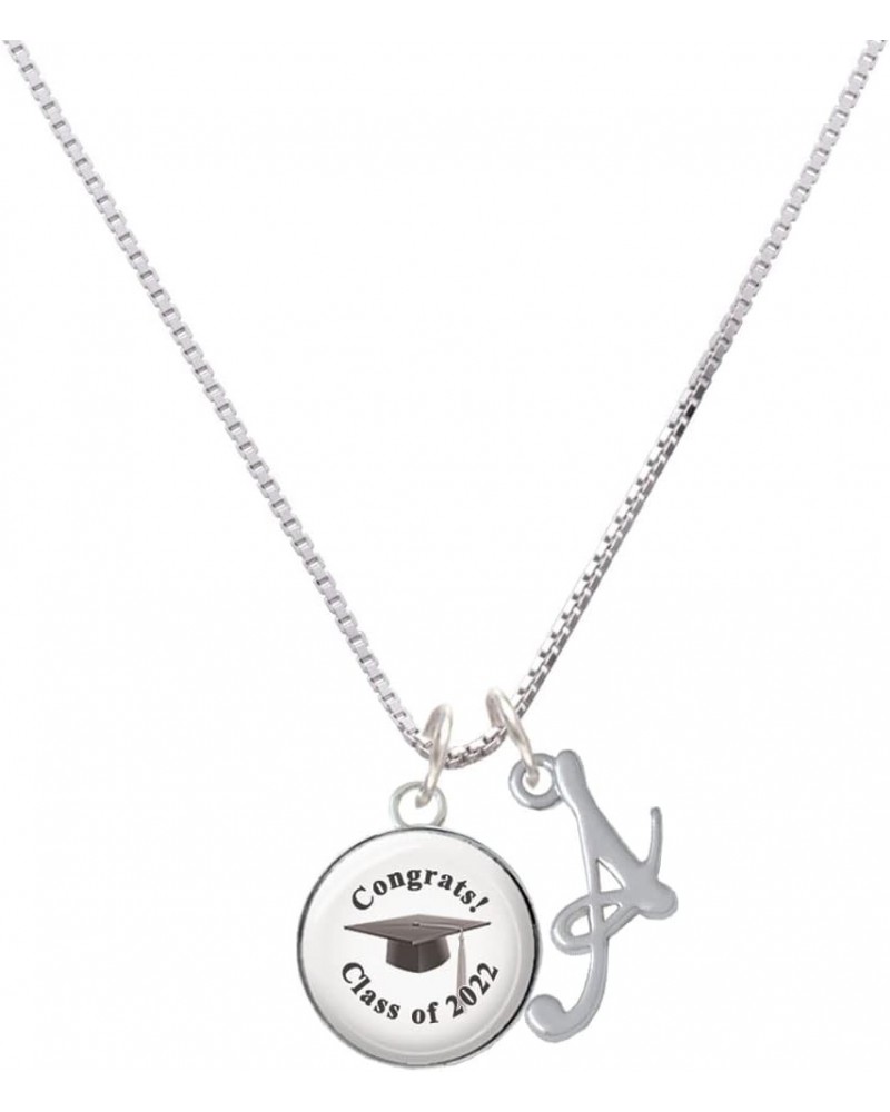 Silvertone Domed Class of - Silvertone Script Initial Charm Necklace, 18"+1 2022 $26.54 Necklaces