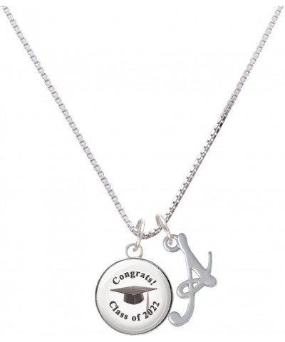 Silvertone Domed Class of - Silvertone Script Initial Charm Necklace, 18"+1 2022 $26.54 Necklaces