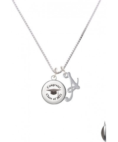 Silvertone Domed Class of - Silvertone Script Initial Charm Necklace, 18"+1 2022 $26.54 Necklaces