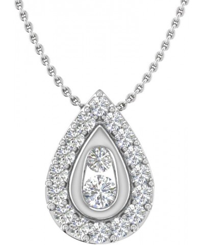 1/4 Carat Diamond Tear Drop Pendant Necklace in 10K Gold (Included Silver Chain) White Gold $69.30 Necklaces