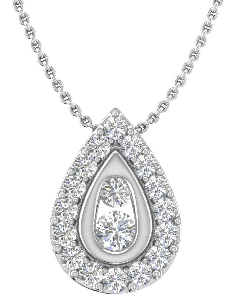 1/4 Carat Diamond Tear Drop Pendant Necklace in 10K Gold (Included Silver Chain) White Gold $69.30 Necklaces