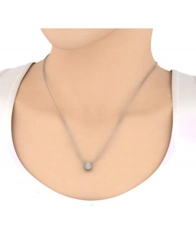 1/4 Carat Diamond Tear Drop Pendant Necklace in 10K Gold (Included Silver Chain) White Gold $69.30 Necklaces