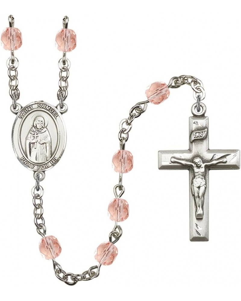 October Birth Month Prayer Bead Rosary with Patron Saint Centerpiece, 19 Inch Saint Samuel $58.84 Necklaces