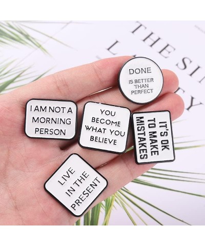 I AM NOT A MORNING PERSON Black White Banner Brooches Lapel Badges and Enamel Pins DONE IS BETTER THAN PERFECT $7.47 Brooches...