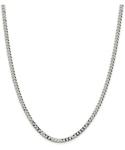 Solid 925 Sterling Silver 4mm Beveled Curb Cuban Chain Necklace - with Secure Lobster Lock Clasp 24.0 Inches $60.00 Necklaces