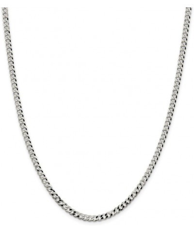 Solid 925 Sterling Silver 4mm Beveled Curb Cuban Chain Necklace - with Secure Lobster Lock Clasp 24.0 Inches $60.00 Necklaces