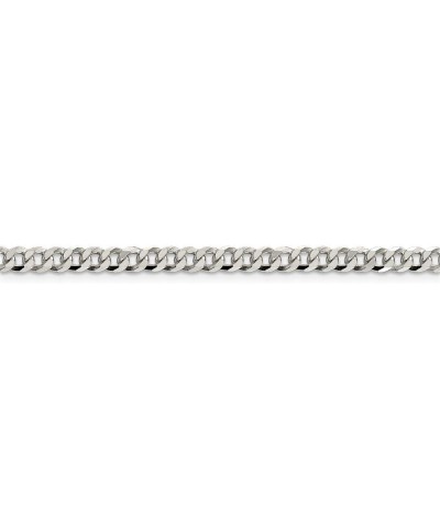 Solid 925 Sterling Silver 4mm Beveled Curb Cuban Chain Necklace - with Secure Lobster Lock Clasp 24.0 Inches $60.00 Necklaces