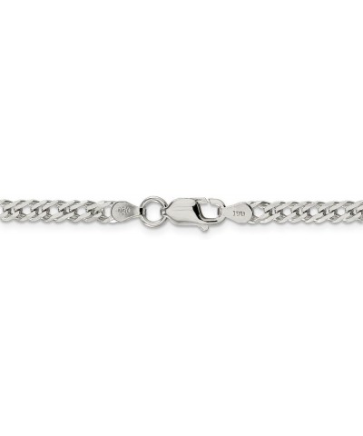 Solid 925 Sterling Silver 4mm Beveled Curb Cuban Chain Necklace - with Secure Lobster Lock Clasp 24.0 Inches $60.00 Necklaces