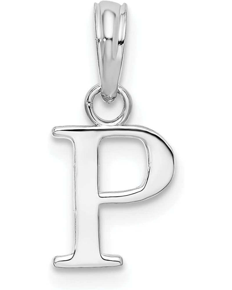 925 Sterling Silver Polished Block Initial Charm Pendant Initial: P $39.75 Pendants