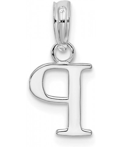 925 Sterling Silver Polished Block Initial Charm Pendant Initial: P $39.75 Pendants