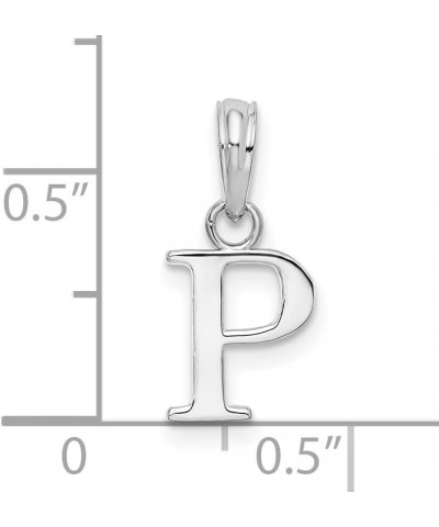 925 Sterling Silver Polished Block Initial Charm Pendant Initial: P $39.75 Pendants