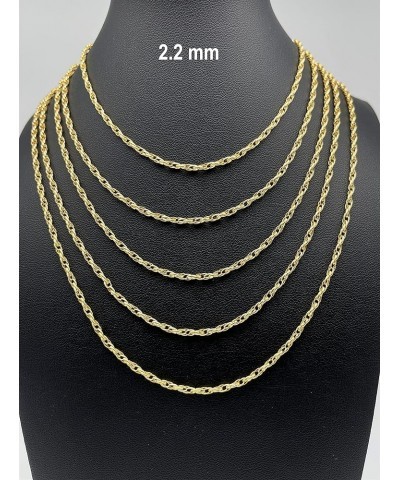 14K and 10K Real Gold Twisted Necklace For Women - 2.2mm Diamond Cut Braided Chain Link Necklace - Dainty Yellow Gold Pendant...