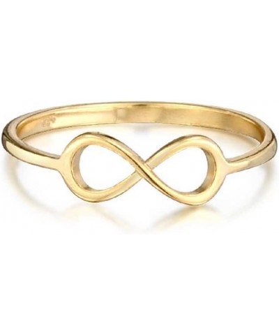 Minimalist Simple Midi Knuckle Finger Stackable Love Knot Infinity Ring Thin 1MM Band For Women Teen Yellow 14K Gold Plated ....