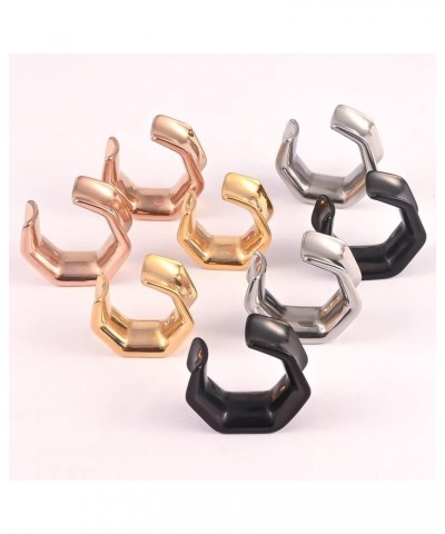 DIY Ear Tunnels Hanger Pendant Stainless Steel Plugs Gauges Stretcher 2g 0g Body Piercing Jewelry 08mm(0G) F-Hexagon $6.71 Bo...