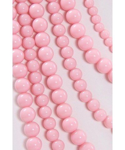 JY Fashion 7 Strand Layered Bead Luxury Costume Necklace Set Light Pink $10.31 Jewelry Sets