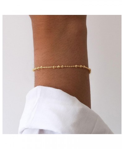 Gold Bracelet for Women 18K Gold Plated Dainty Paperclip Cubic Zirconia Disc Coin Star Cable Satellite Bead Pearl Simple Boho...