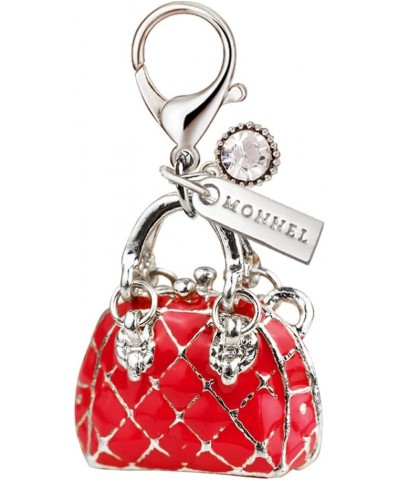 MC312 3D Lady Handbag Lobster Clasp Charm for Women Girls with Velvet Bag ( Red ,1 Piece ) $9.11 Bracelets