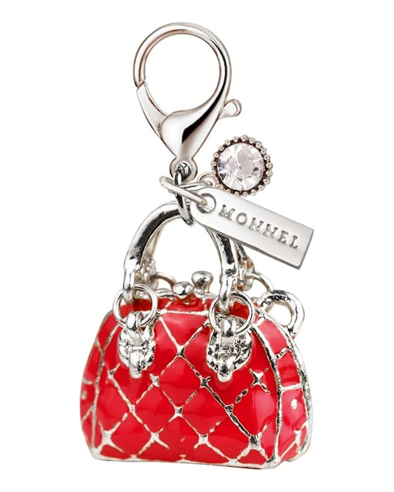 MC312 3D Lady Handbag Lobster Clasp Charm for Women Girls with Velvet Bag ( Red ,1 Piece ) $9.11 Bracelets