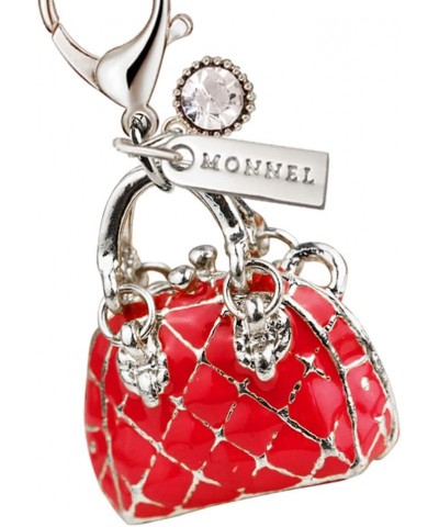 MC312 3D Lady Handbag Lobster Clasp Charm for Women Girls with Velvet Bag ( Red ,1 Piece ) $9.11 Bracelets