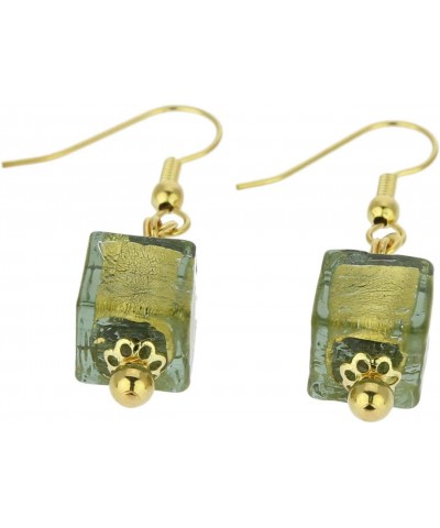 GlassOfVenice Murano Glass Antico Tesoro Cubes Earrings -Olive Green $27.47 Earrings