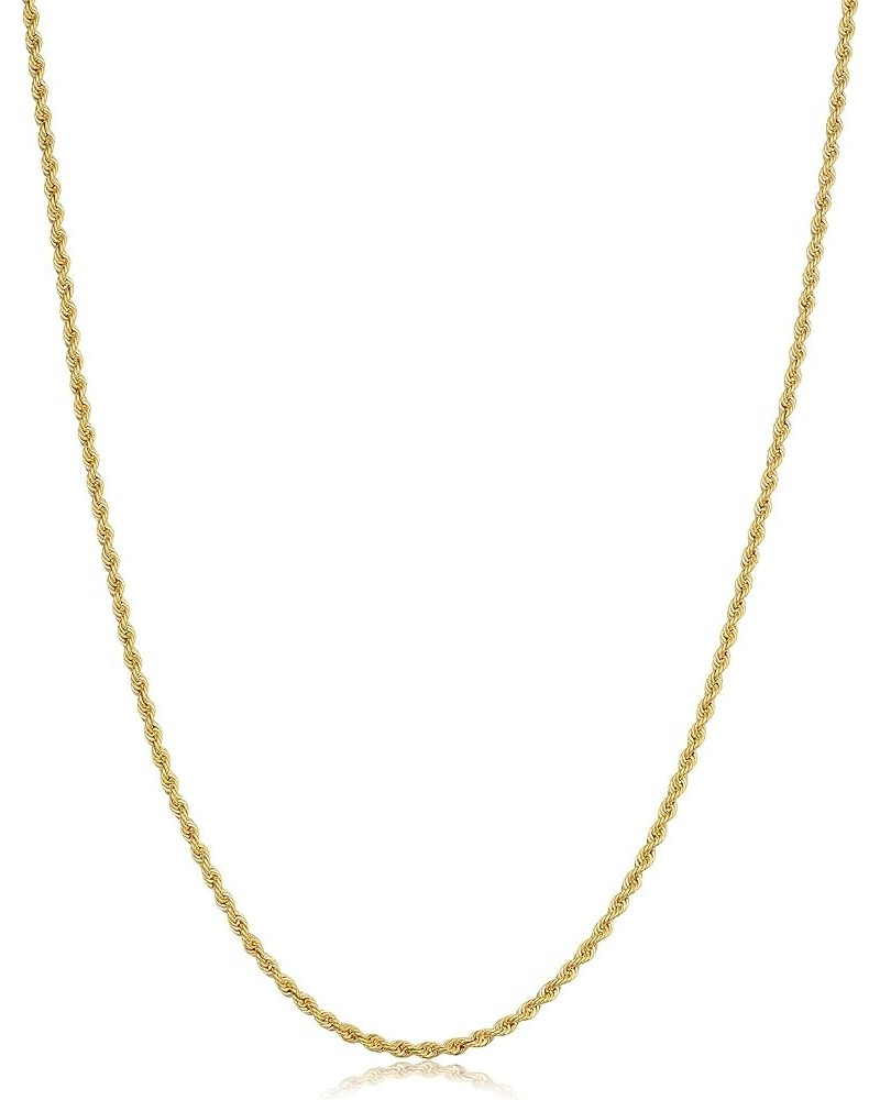 10k Yellow Gold Rope Chain Necklace For Men And Women (choose from 1.5mm, 1.8mm, 2.6mm, 3.2mm, 3.8mm or 4.8mm. size from 16 u...