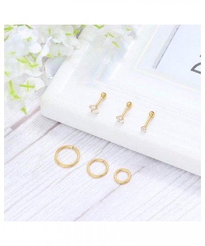 Cartilage Earring 11Pcs 16G 18G Stainless Steel Cartilage Earrings Stud Hoops Conch Forward Helix Earrings Tragus Daith Pierc...