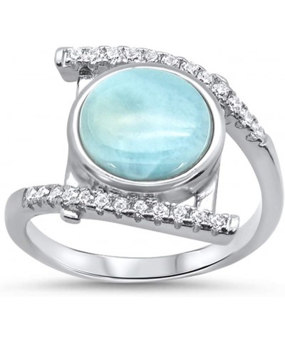 Natural Larimar .925 Sterling Silver Ring Sizes 5-10 $18.25 Rings