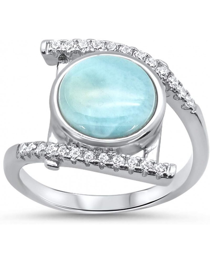 Natural Larimar .925 Sterling Silver Ring Sizes 5-10 $18.25 Rings