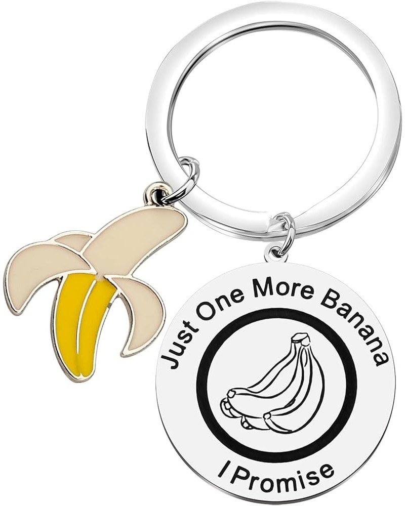 Banana Lover Gift Just One More Banana I Promise Banana Charm Summer Fruit Themed Keychain for Fruit Lovers Silver $6.99 Pend...