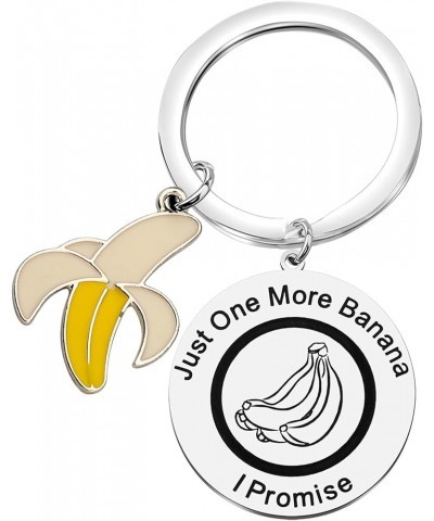 Banana Lover Gift Just One More Banana I Promise Banana Charm Summer Fruit Themed Keychain for Fruit Lovers Silver $6.99 Pend...