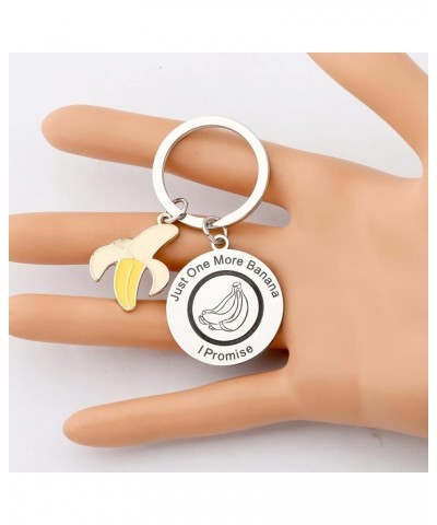 Banana Lover Gift Just One More Banana I Promise Banana Charm Summer Fruit Themed Keychain for Fruit Lovers Silver $6.99 Pend...