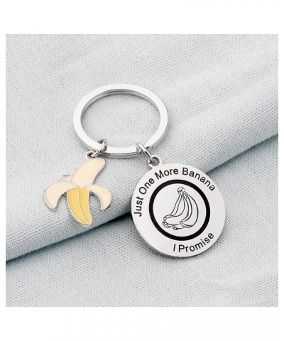 Banana Lover Gift Just One More Banana I Promise Banana Charm Summer Fruit Themed Keychain for Fruit Lovers Silver $6.99 Pend...