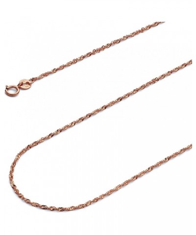 14K Solid Gold Singapore Chains (Select Options) 24 Inches Rose Gold $54.90 Necklaces