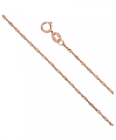 14K Solid Gold Singapore Chains (Select Options) 24 Inches Rose Gold $54.90 Necklaces