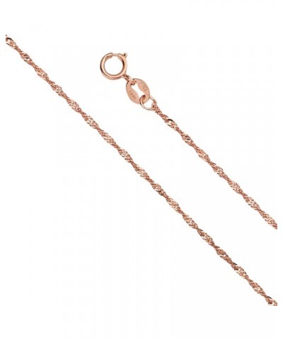 14K Solid Gold Singapore Chains (Select Options) 24 Inches Rose Gold $54.90 Necklaces