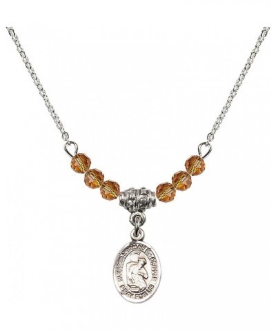 November Birth Month Bead Necklace with Catholic Patron Saint Petite Charm, 18 Inch Blessed Herman the Cripple $32.44 Necklaces