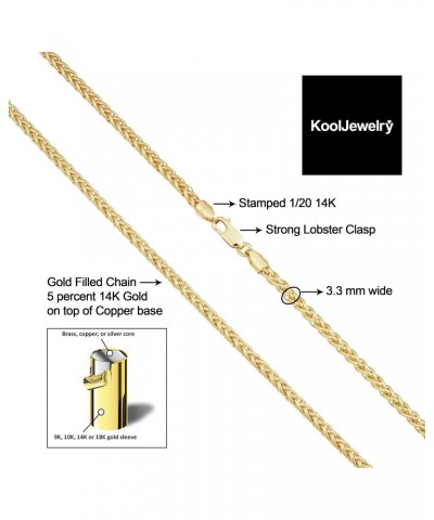 14k Yellow Gold Filled 3.3 mm Franco Chain Necklace for Men and Women (16, 18, 20, 24 or 30 inch) $43.05 Necklaces