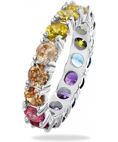 925 Sterling Silver Created Tourmaline Filled Knuckle Wide Band Ring 6-Multicolor $4.39 Rings