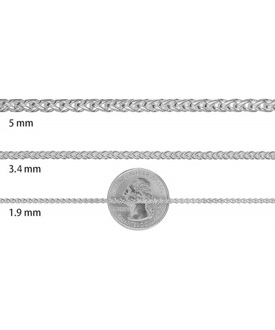 1mm-5mm Solid .925 Sterling Silver Braided Wheat Chain Necklace or Bracelet 7.0 Inches 1.9mm Bracelet $32.00 Necklaces