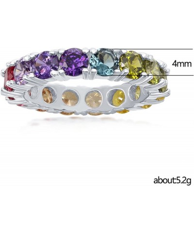 925 Sterling Silver Created Tourmaline Filled Knuckle Wide Band Ring 6-Multicolor $4.39 Rings