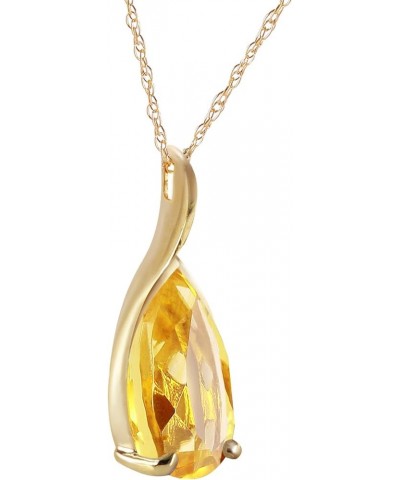 14k Solid Yellow Gold Necklace with Pear-shaped Natural 5 carats Citrine 1627Y 24.0 Inches $116.14 Necklaces