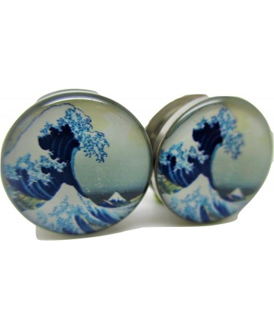 The Great Wave Ear Plugs - Stainless Steel Screw-On Ear Plugs - 7 Sizes *Pair* 9/16" (14mm) $9.15 Body Jewelry