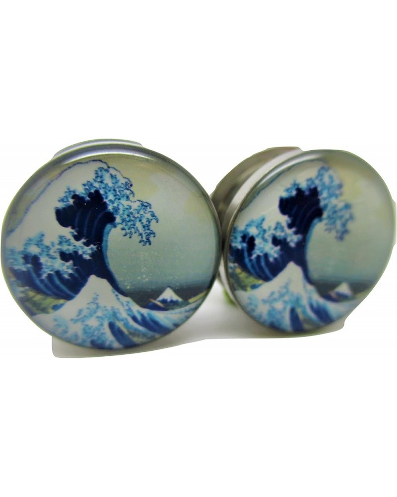 The Great Wave Ear Plugs - Stainless Steel Screw-On Ear Plugs - 7 Sizes *Pair* 9/16" (14mm) $9.15 Body Jewelry