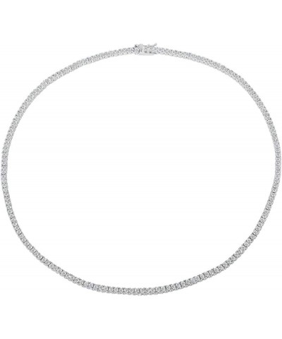 Unisex Anti-Tarnish Micro Skinny 2mm Real Solid 925 Sterling Silver one Row Tennis Chain AAA CZ Choker Necklace 16-30" Bracel...